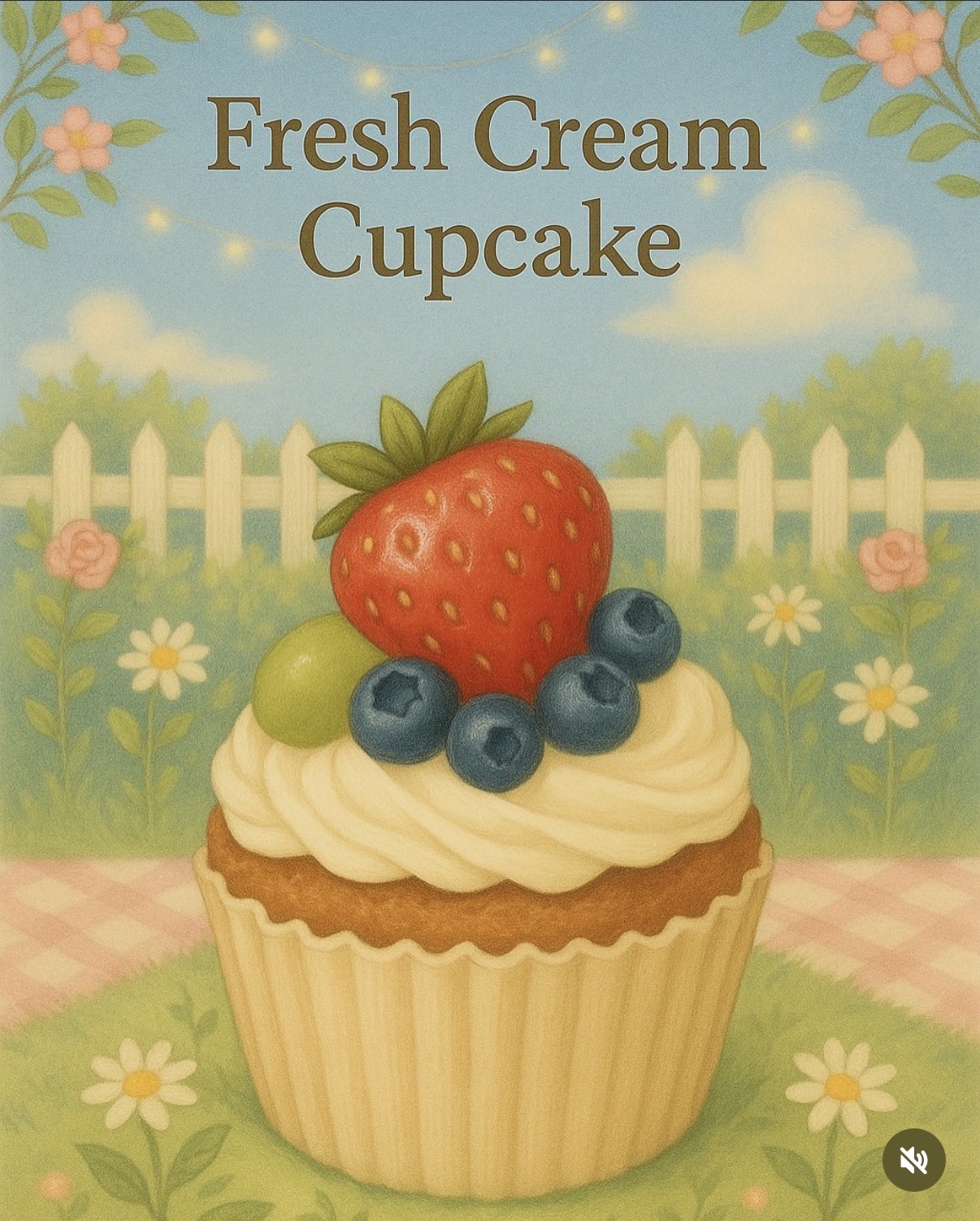 Fresh Cream Cupcake illustration